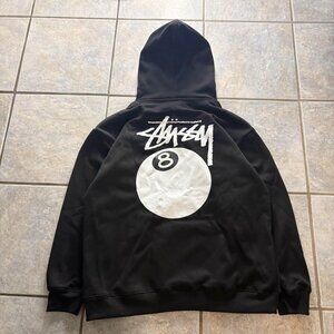 Stüssy Men's Black Hoodie, Size L  Black Stüssy Hoodie